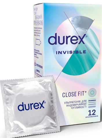 Презервативи Дюрекс Інвізібл (Durex Invisible) ультонкі 12 штук